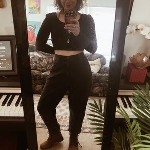 Black American Eagle Mom Jeans